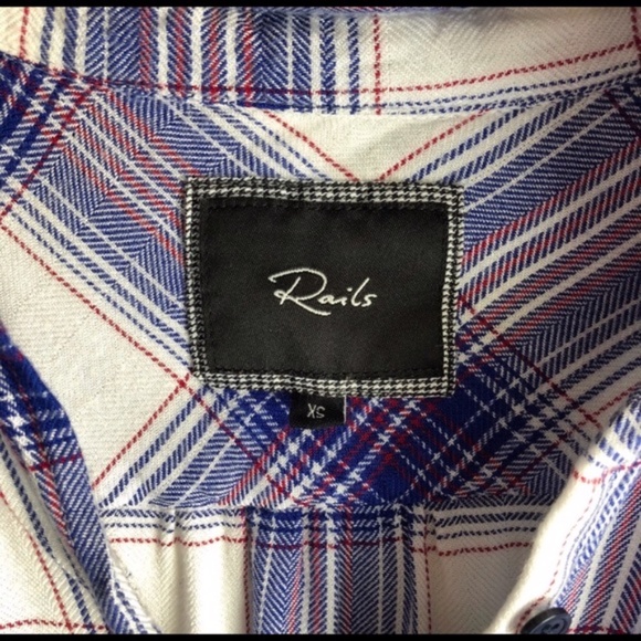 Rails Sleeveless Plaid Top - Red, White, Blue XS - Picture 3 of 3